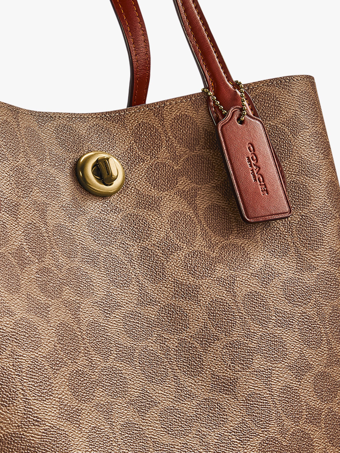 Willow Tote In Signature Canvas Tan Rust