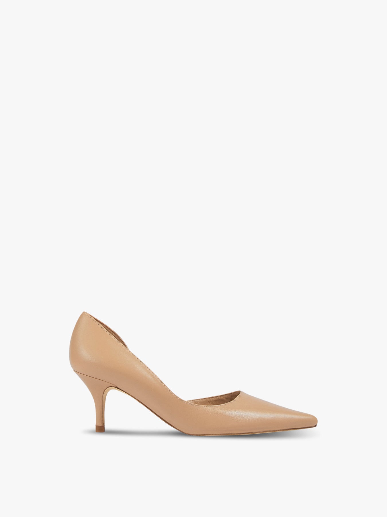Hazel Beige Leather D'orsay Courts