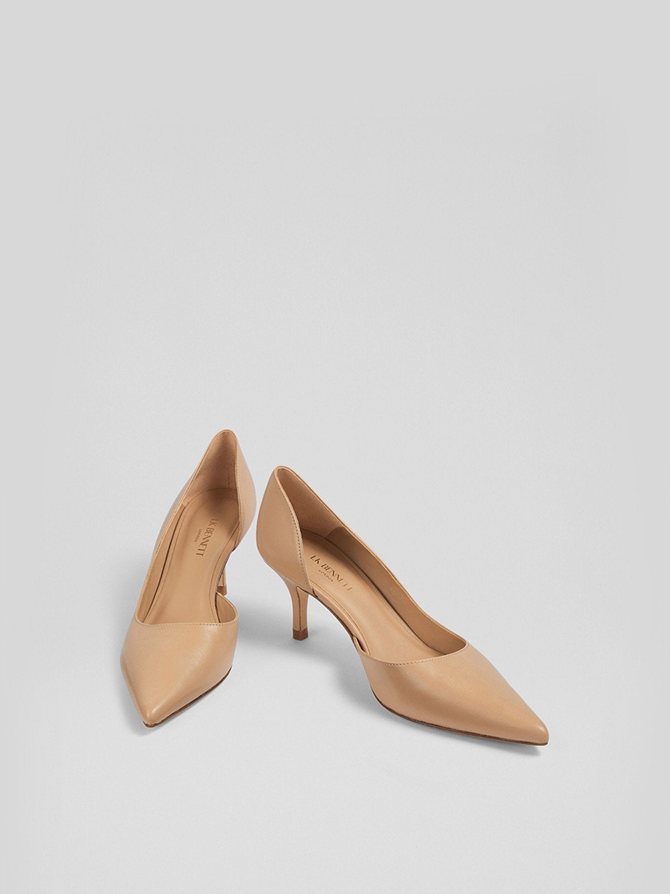Hazel Beige Leather D'orsay Courts