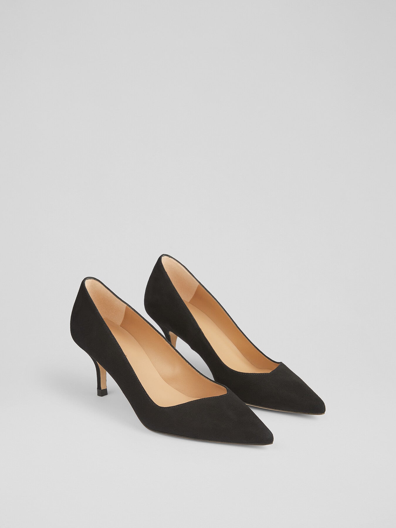 Farah Suede Asymmetric Kitten Heel Courts