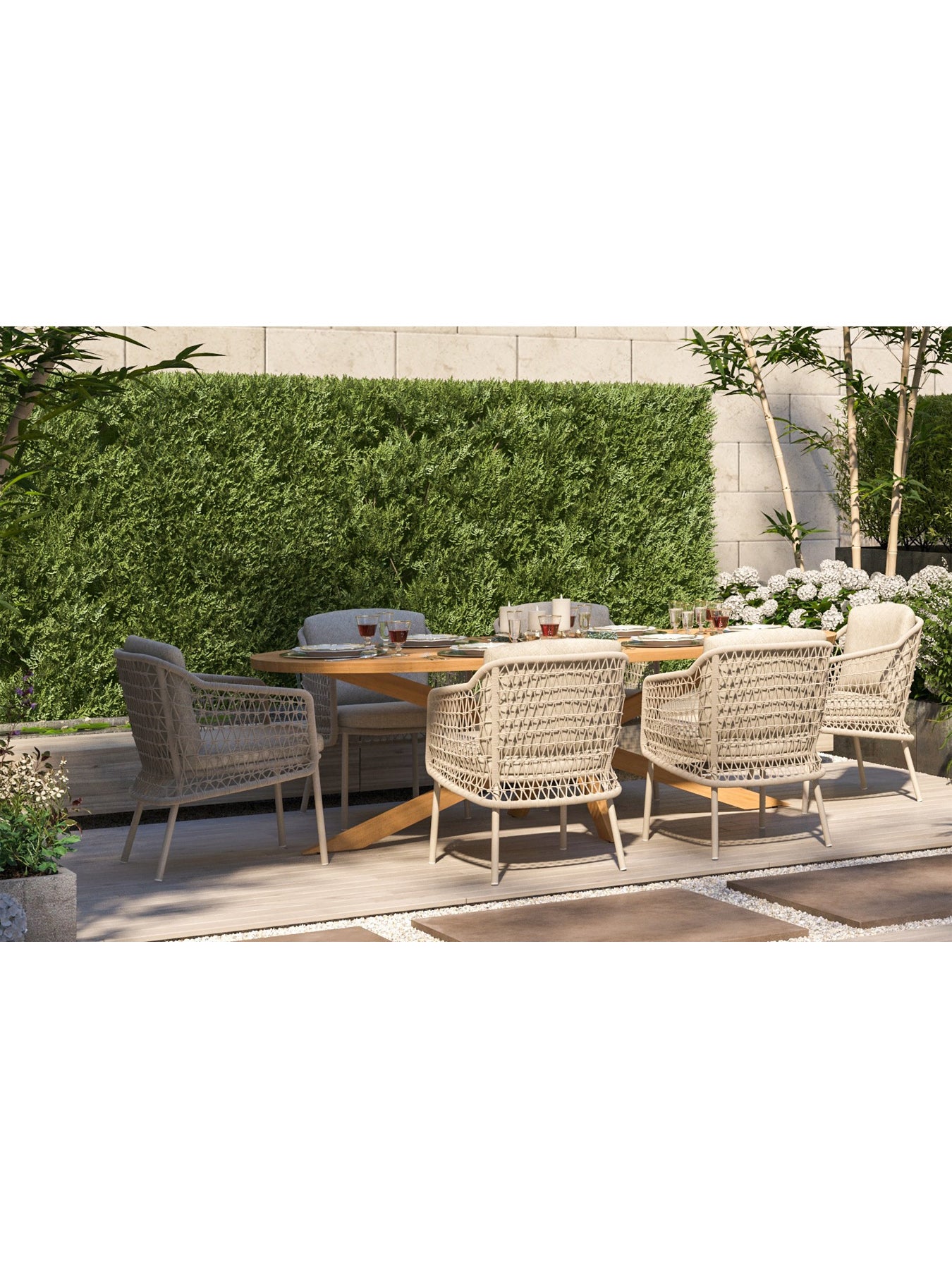 Puccini Oval Dining Set with 6 Chairs