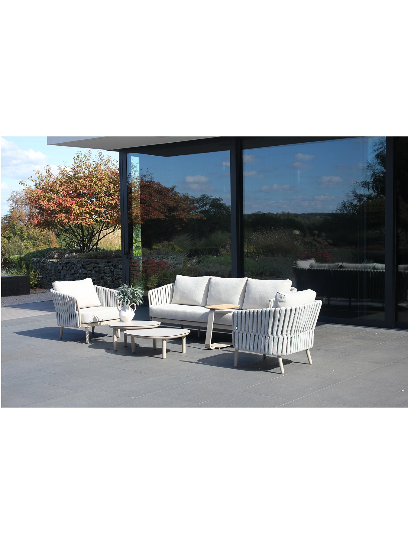 Eva Outdoor Lounge Set with Monroe Coffee Tables