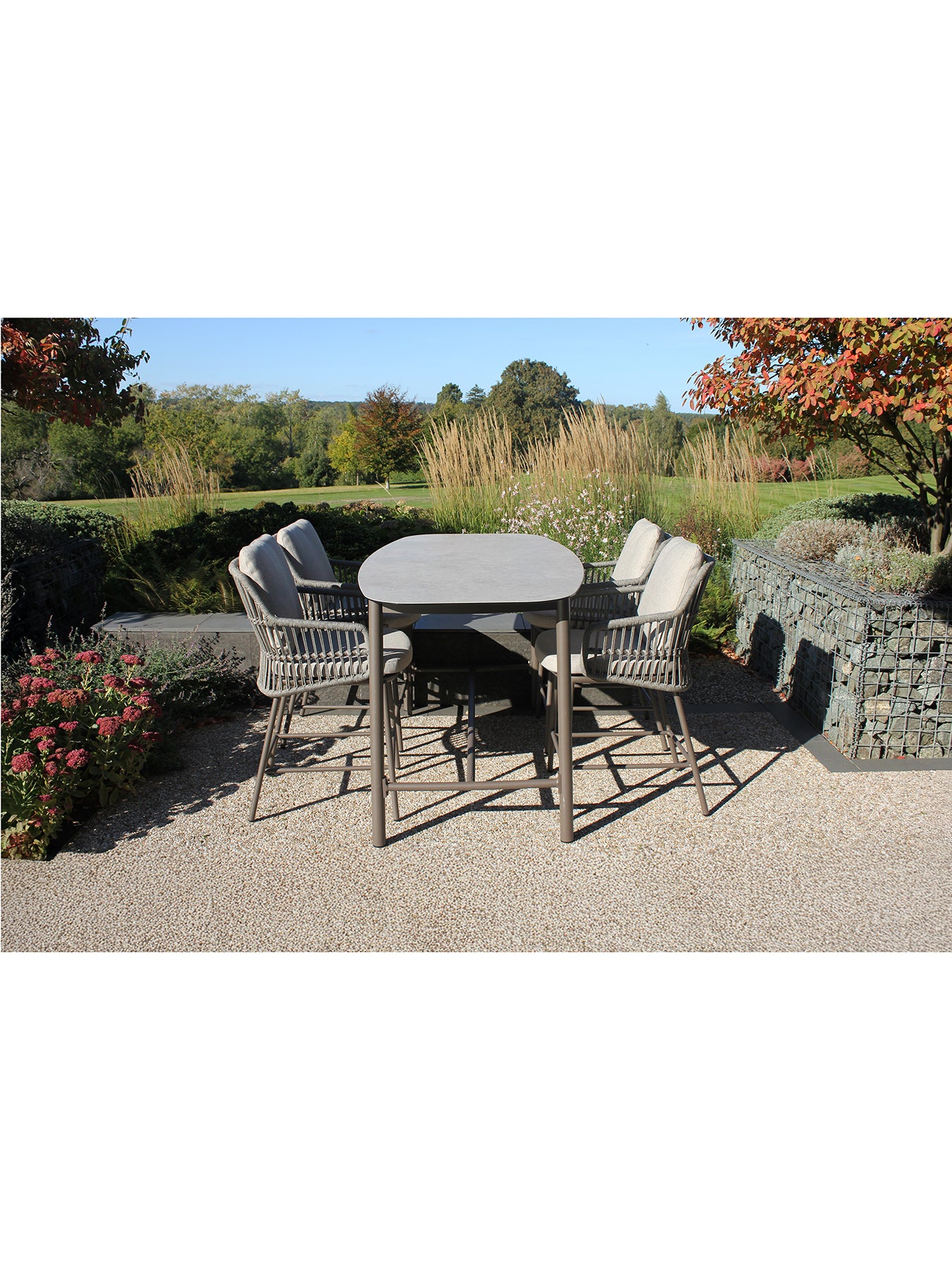 Alicante 4 Seat Bar Set with Manolo 180cm High Ceramic Dining Table