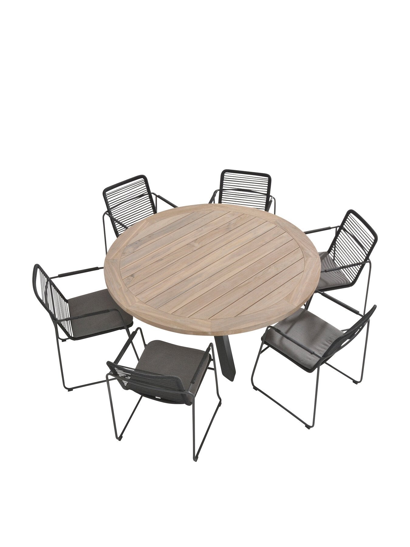 Louvre Round Dining Table with Black Legs 160 cm wit