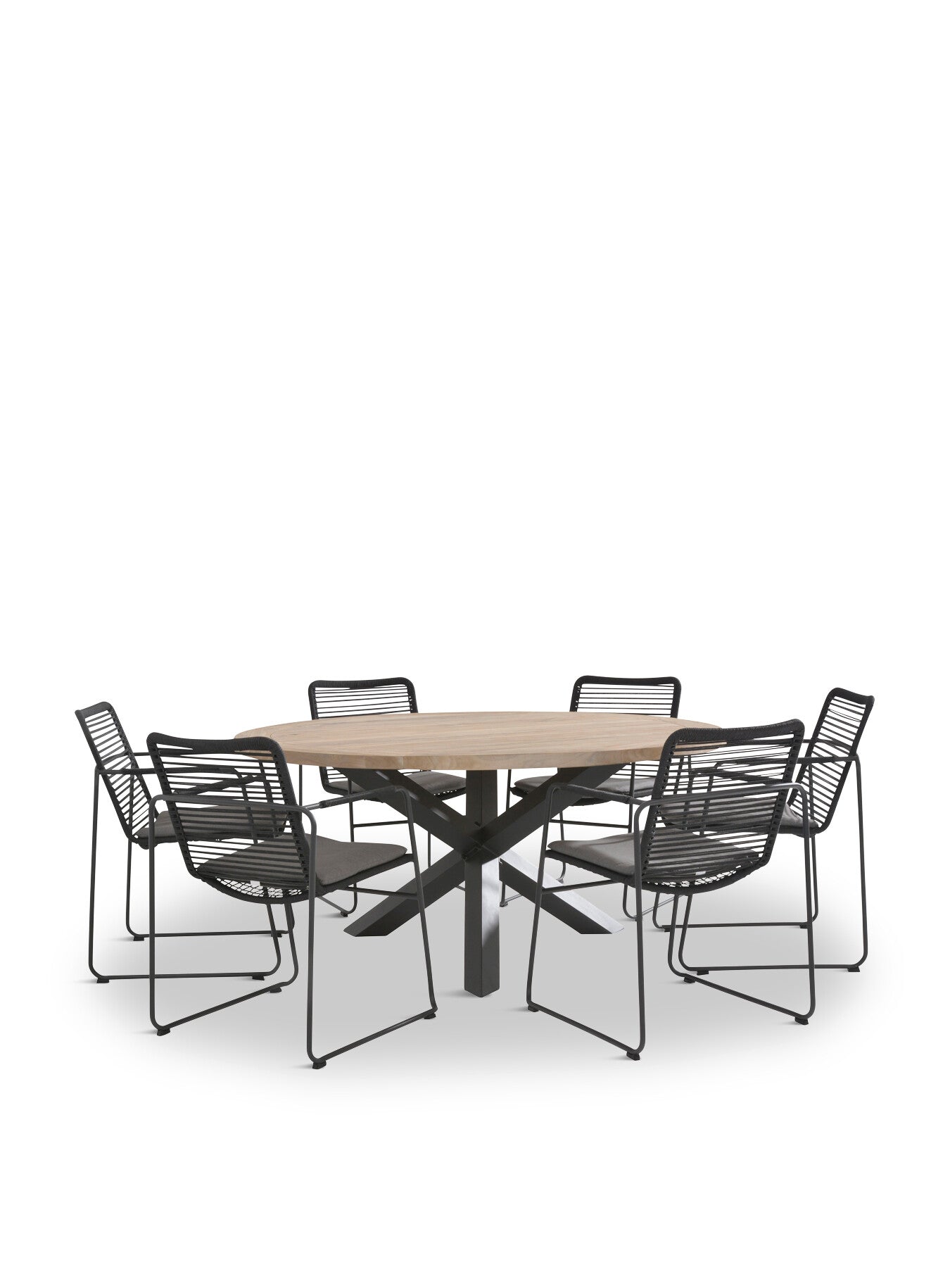 Louvre Round Dining Table with Black Legs 160 cm wit