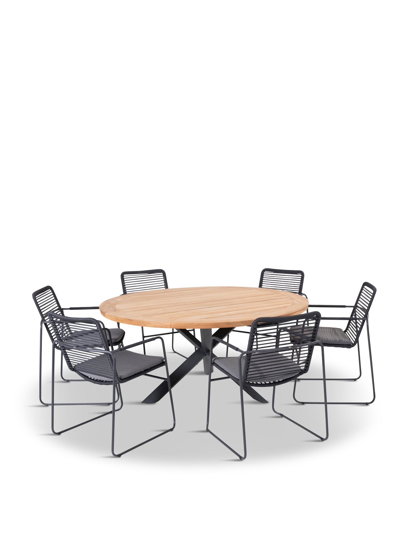 Prado Dining Table with 6 Elba Rope Chairs