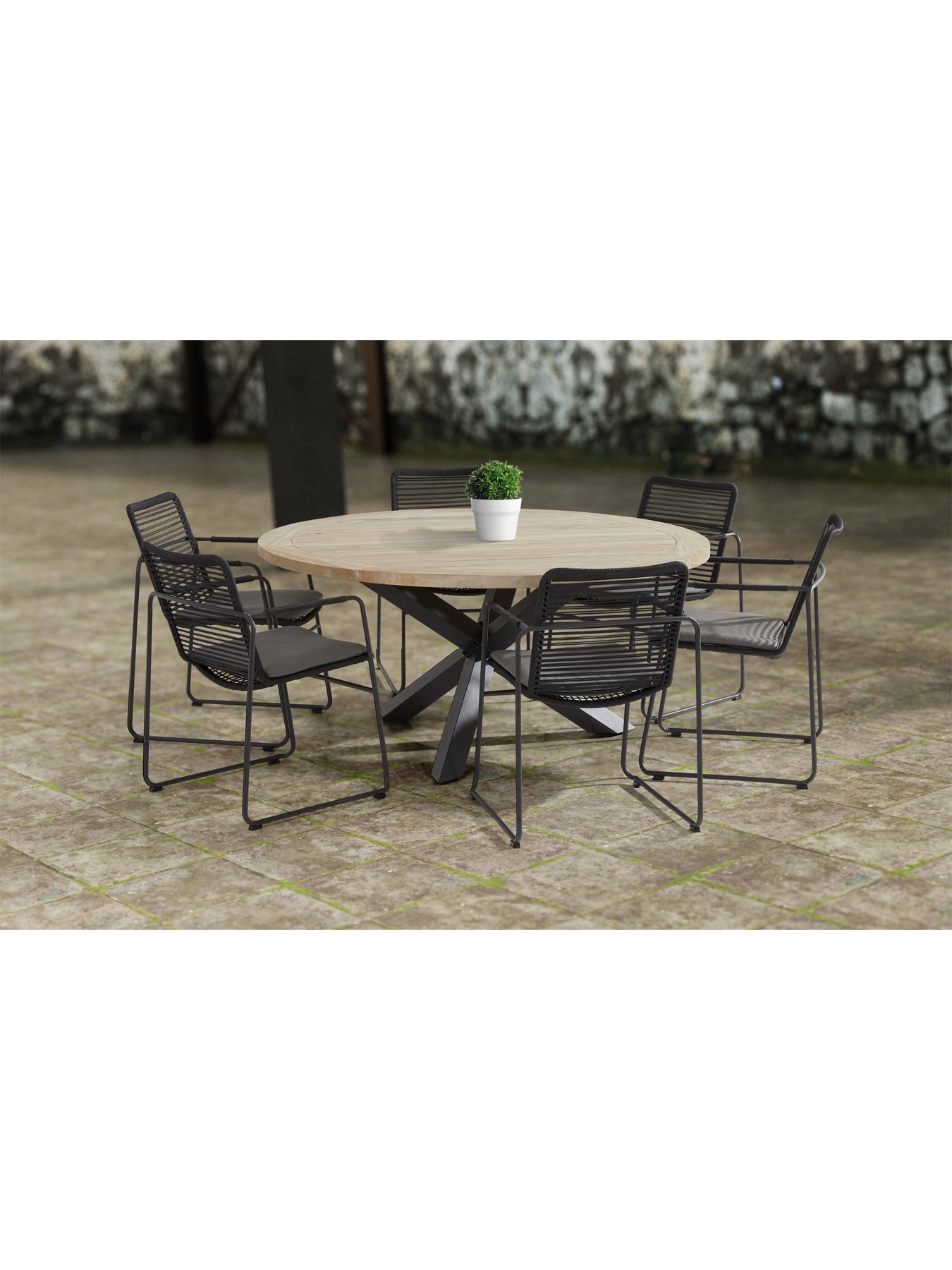 Prado Dining Table with 6 Elba Rope Chairs