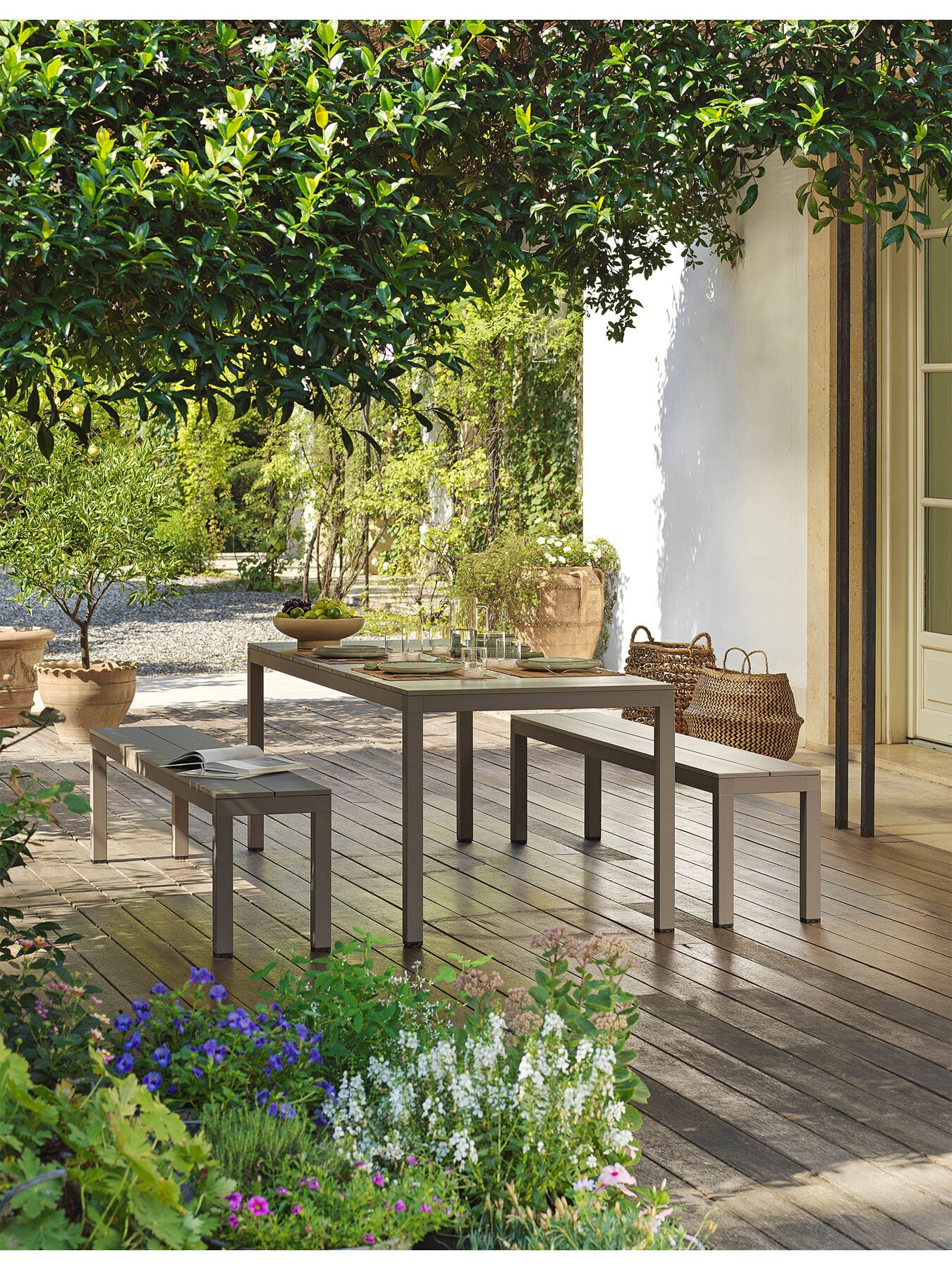 Rio Dining Set with Extendable Dining Table and 2 Benches