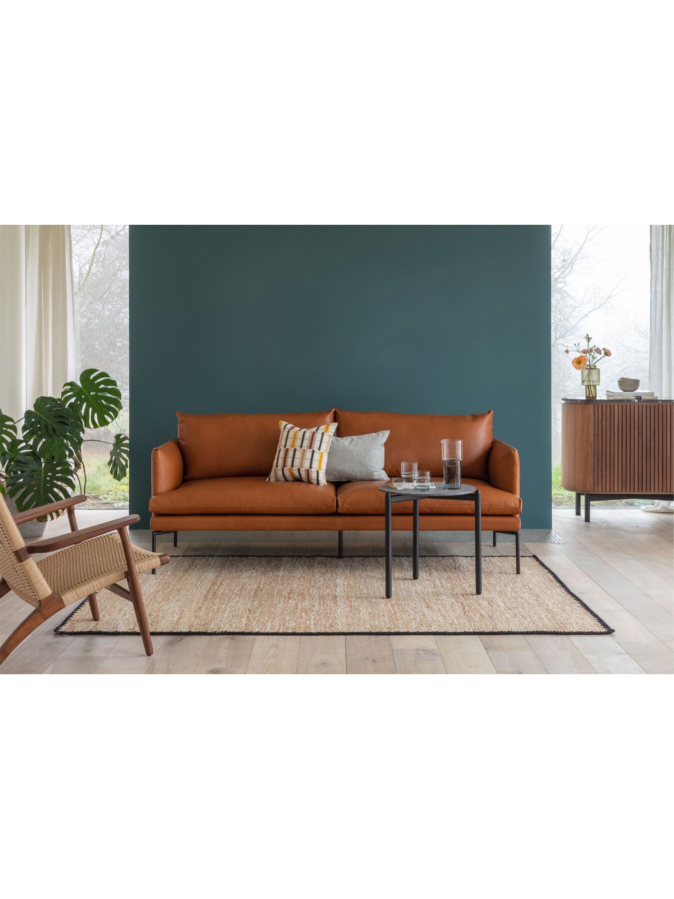 Matera 3 Seater Sofa Daino Leather Treacle