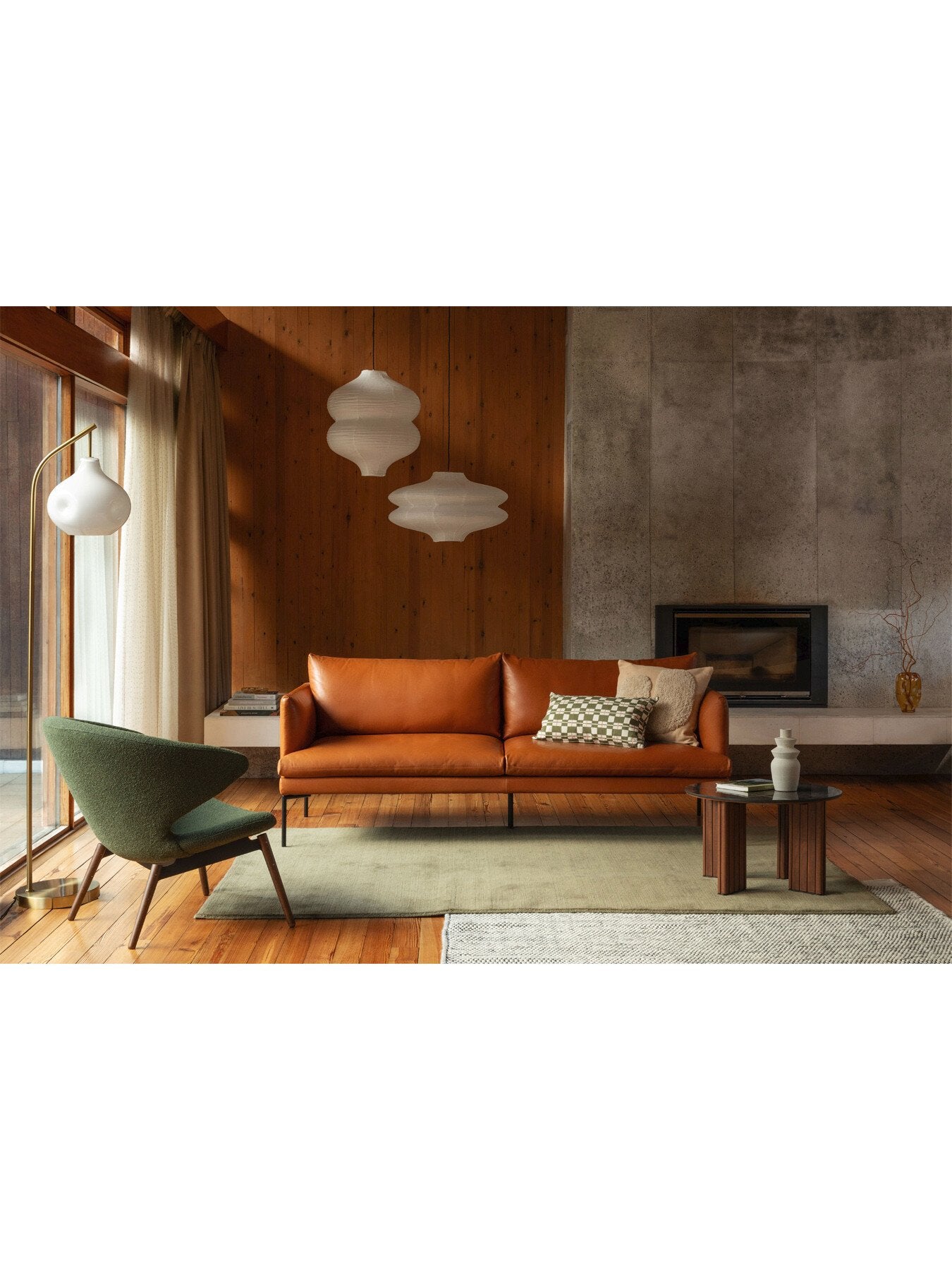 Matera 3 Seater Sofa Daino Leather Treacle