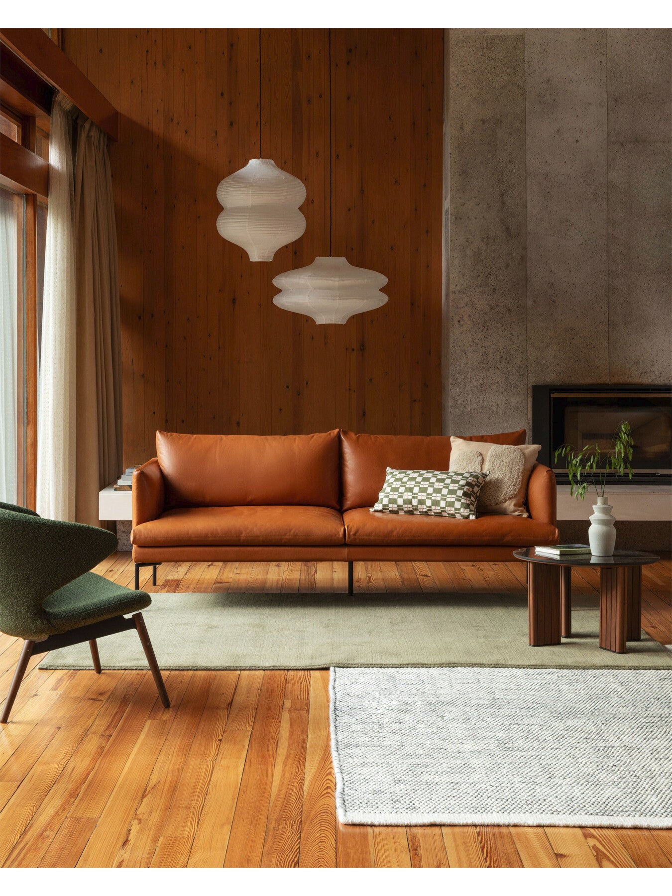 Matera 3 Seater Sofa Daino Leather Treacle