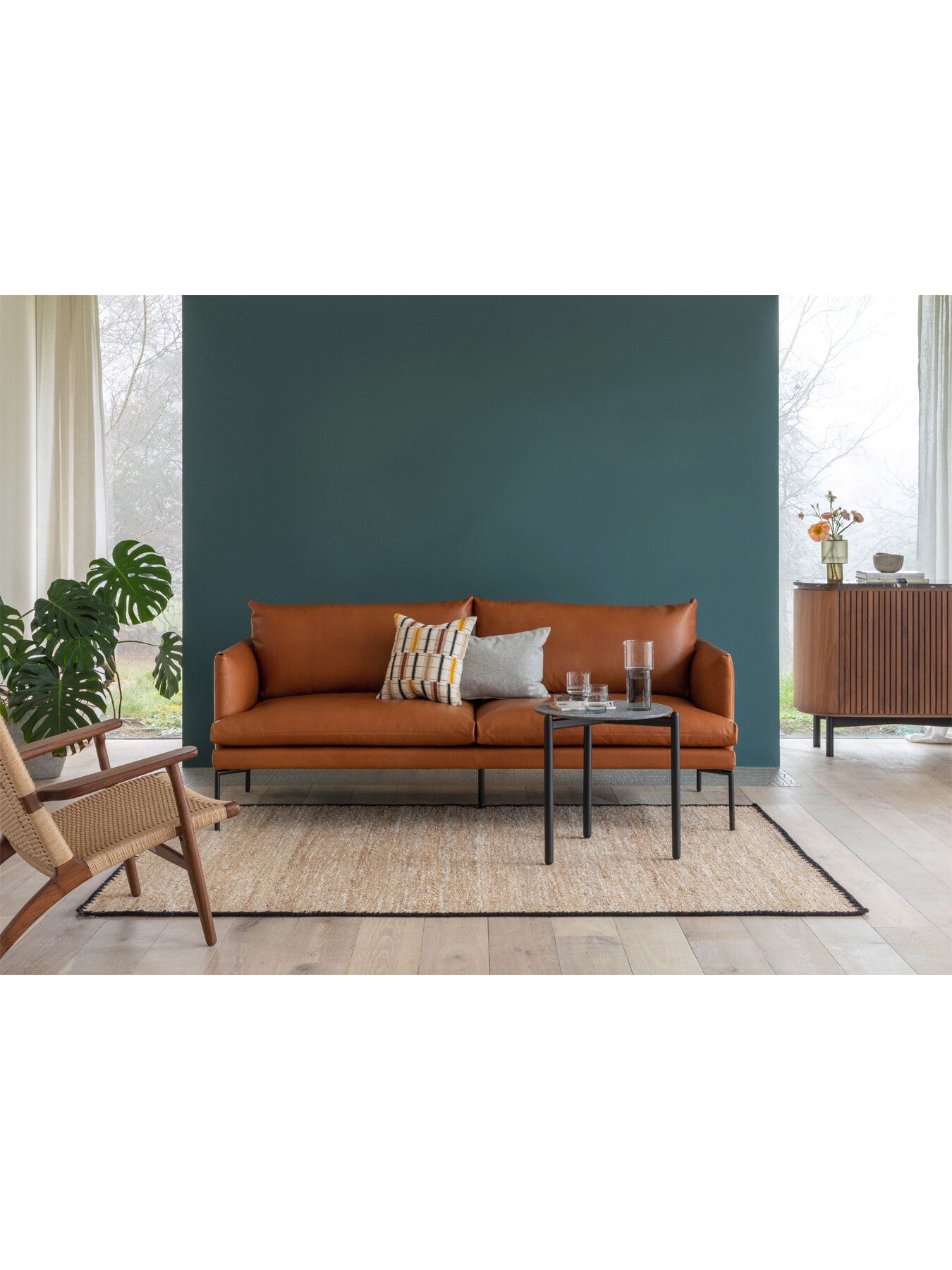 Matera 3 Seater Sofa Daino Leather Treacle
