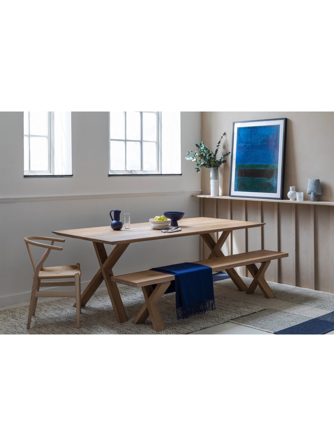 Oslo Bench White Oak Straight Edge