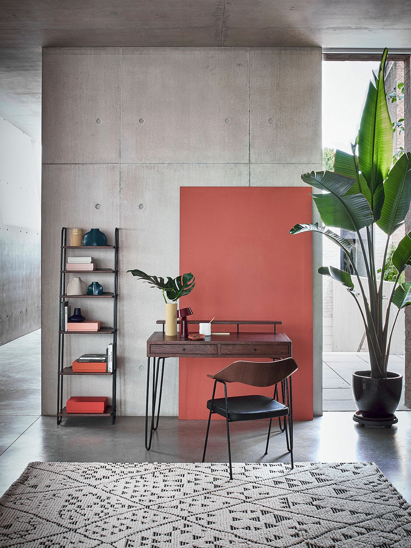 Brunel Lean To Narrow Shelves Dark Wood