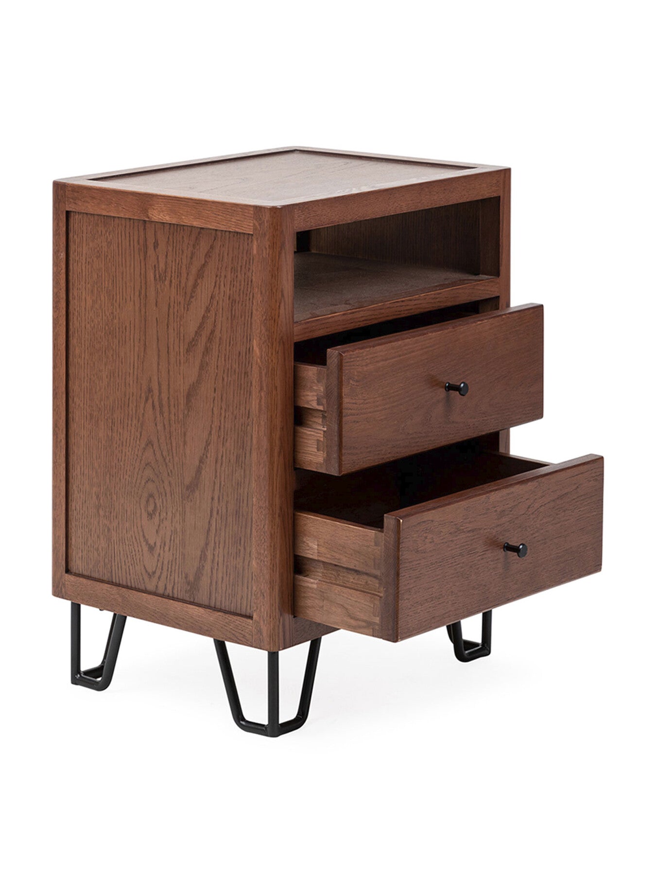 Brunel Bedside Table Dark Wood