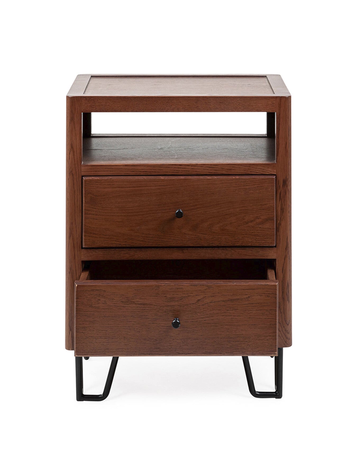 Brunel Bedside Table Dark Wood