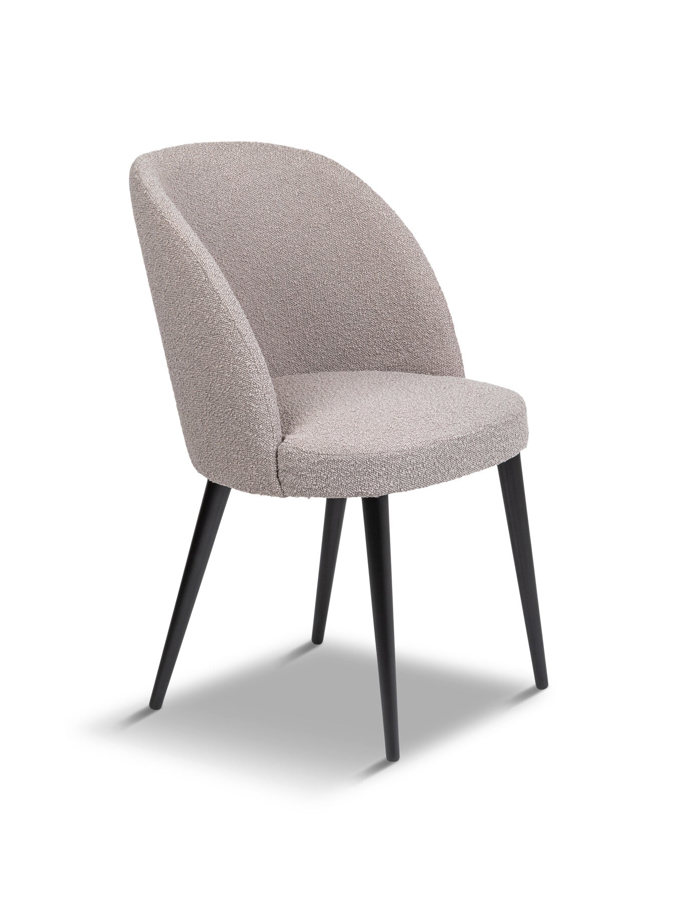 Austen Dining Chair Plush Velvet Asphalt Black Leg