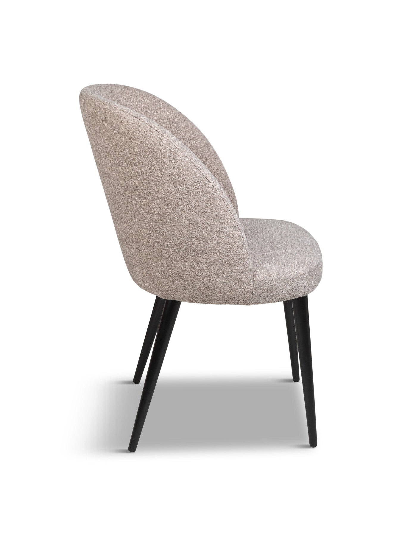 Austen Dining Chair Plush Velvet Asphalt Black Leg