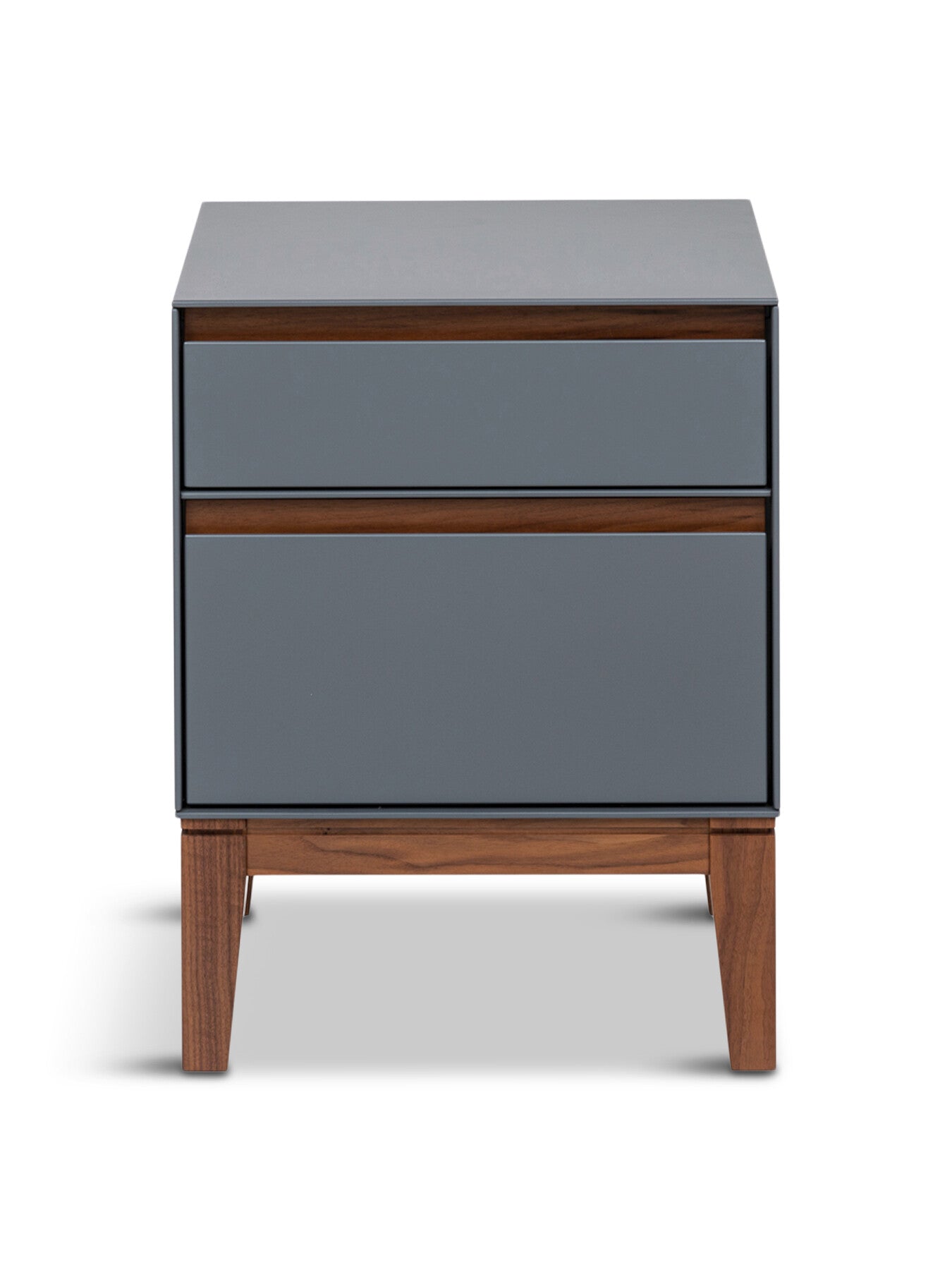 Lars Bedside Table Grey/ Walnut