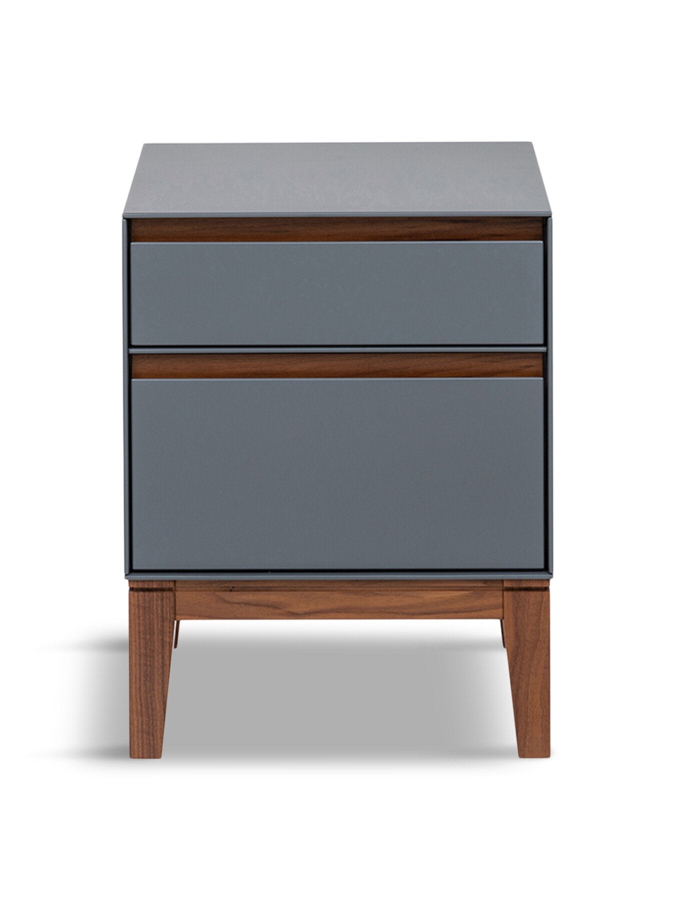 Lars Bedside Table Grey/ Walnut