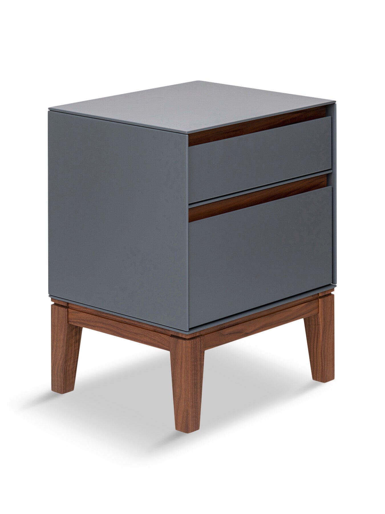 Lars Bedside Table Grey/ Walnut