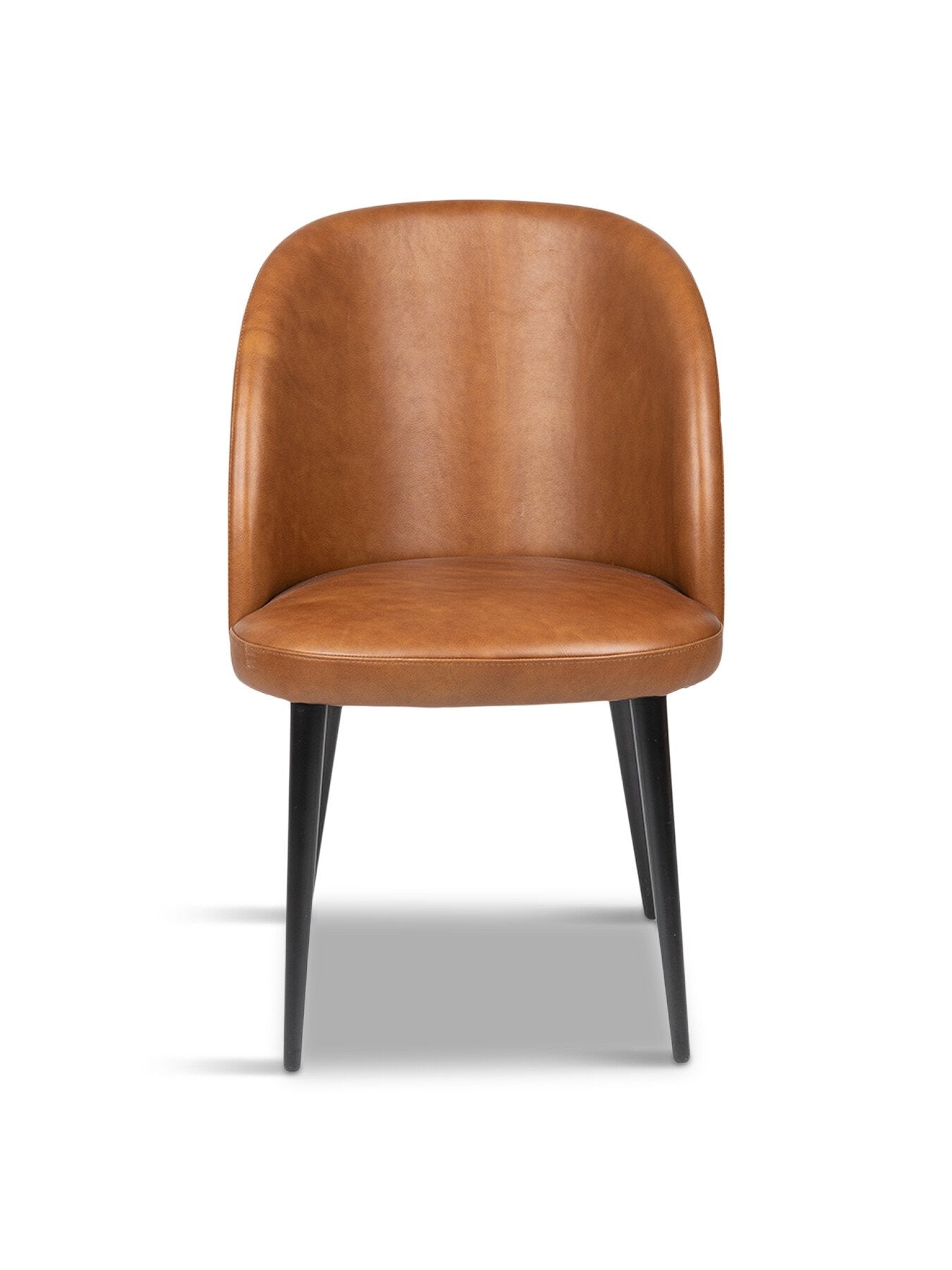 Austen Dining Chair Tan Leather Black Leg