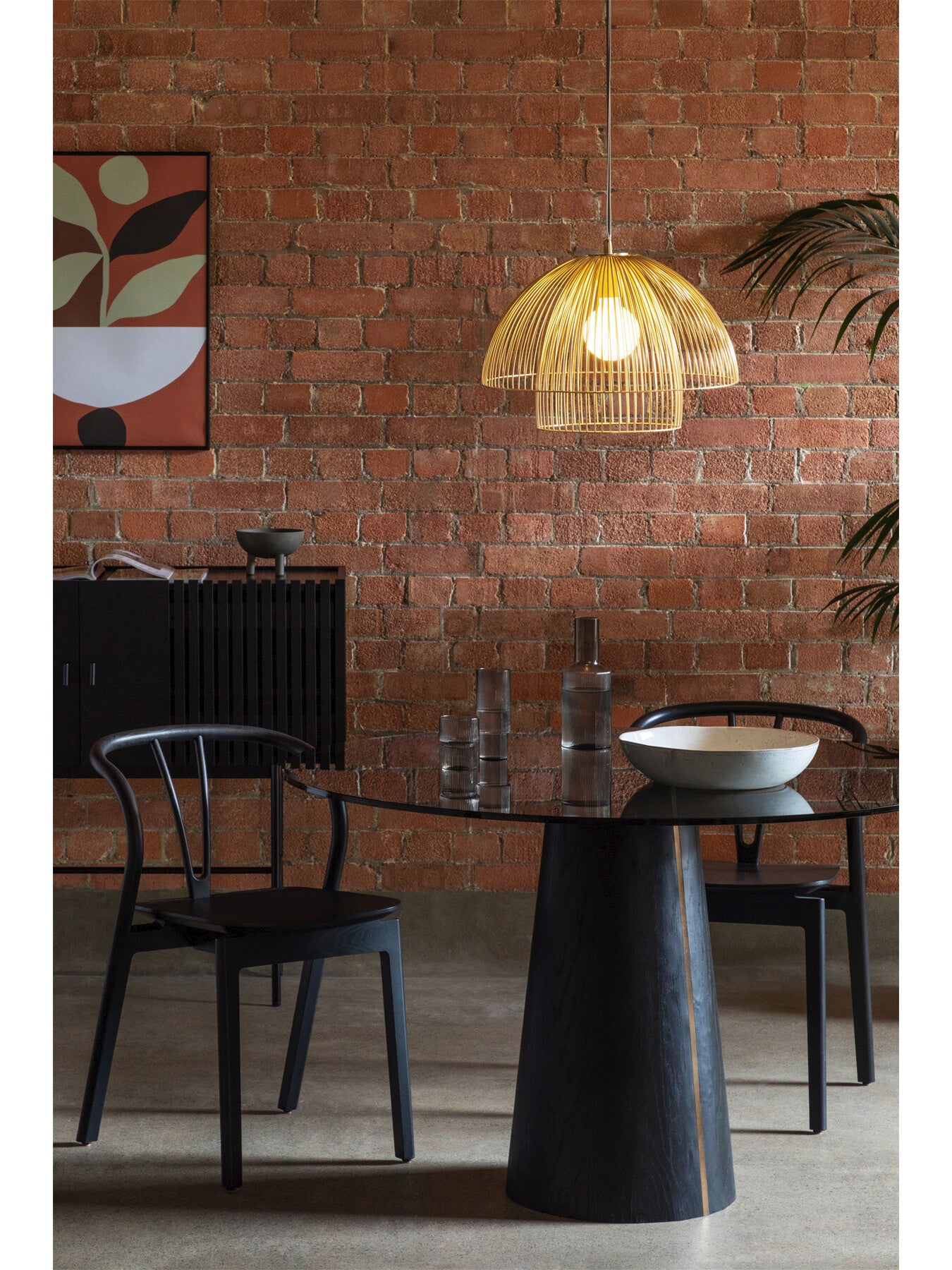 Totem Pedestal Dining Table Glass