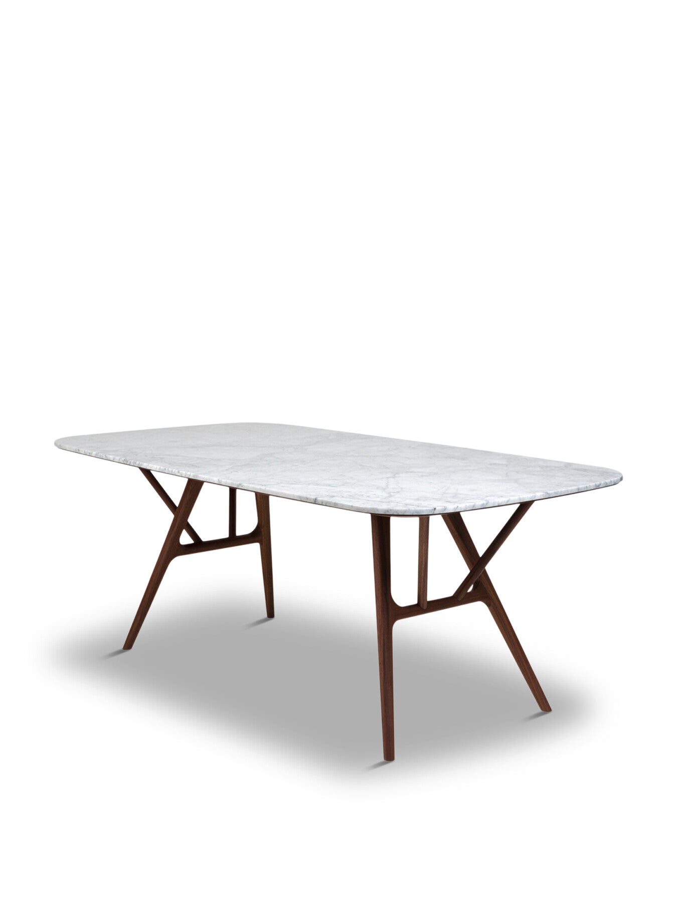 Anais Dining Table Marble Top Walnut Frame