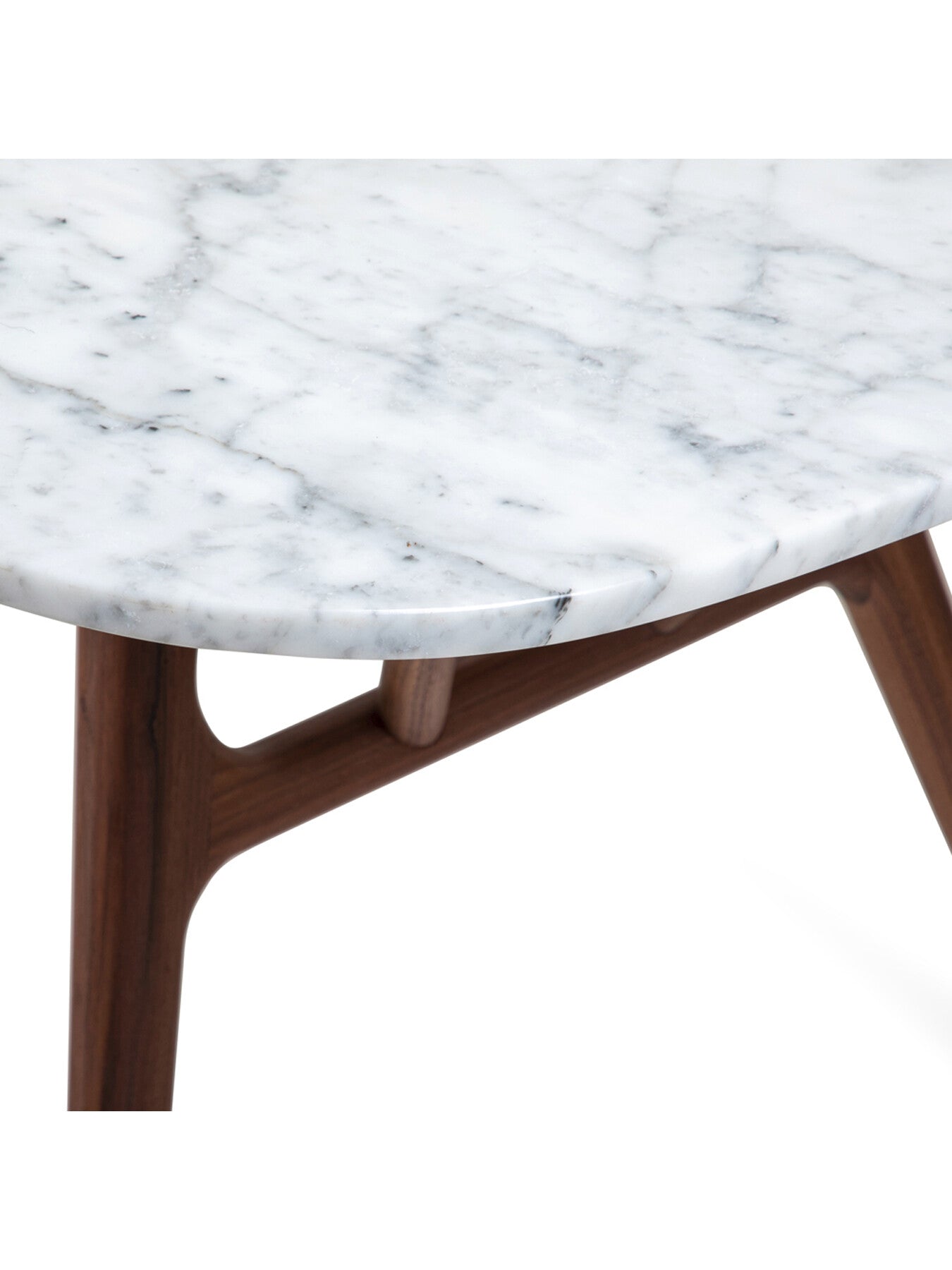 Anais Dining Table Marble Top Walnut Frame