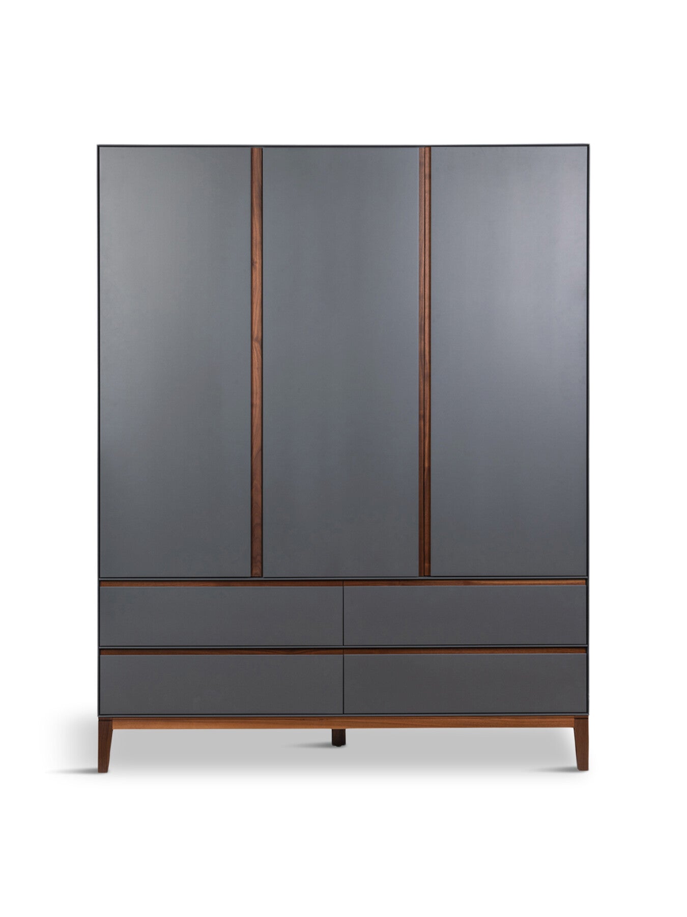 Lars Triple Wardrobe Grey/ Walnut