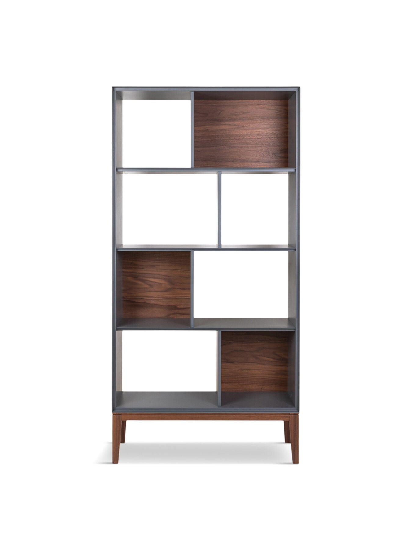 Lars Open Shelving Unit Walnut/ Grey