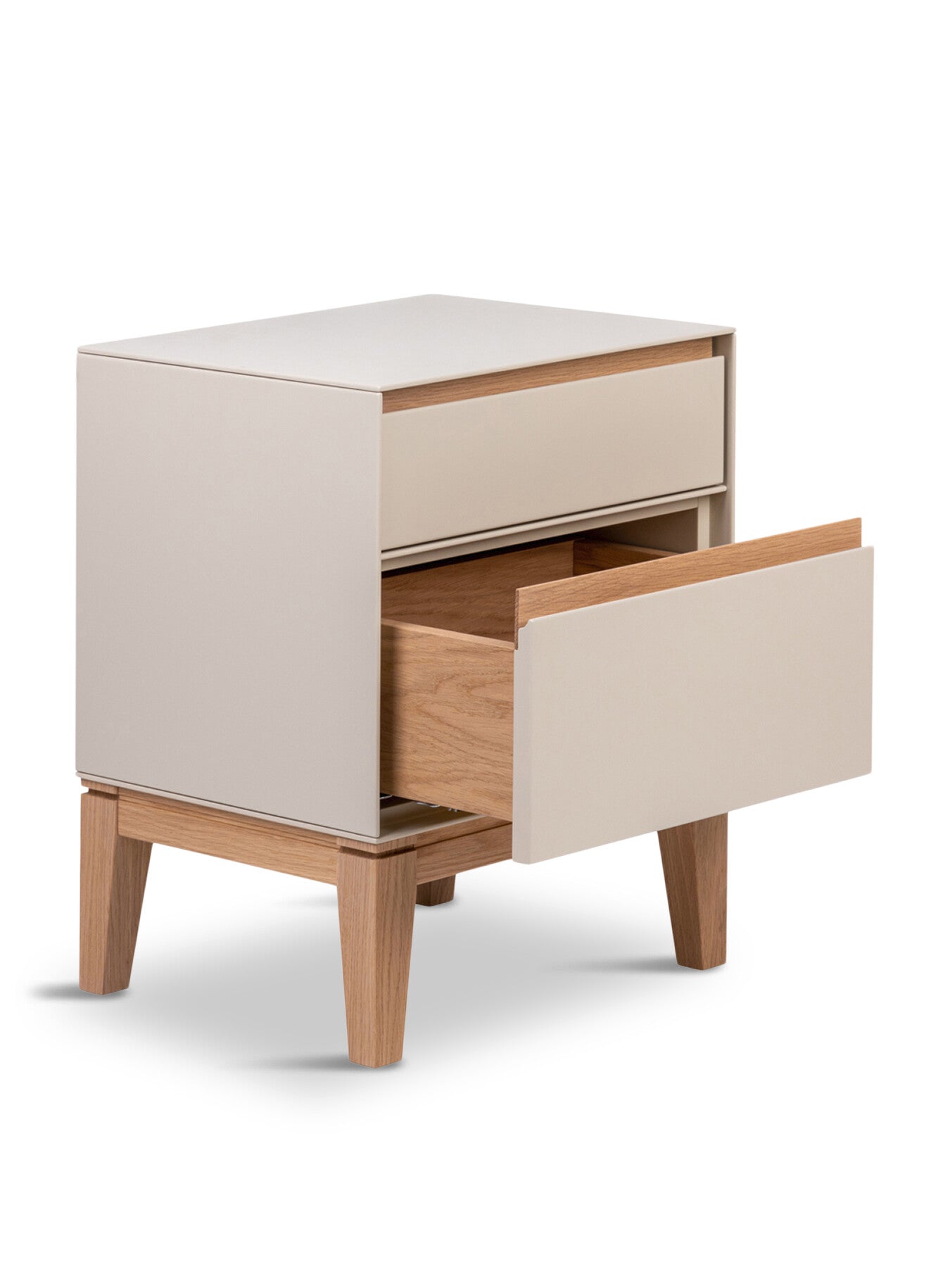 Lars Bedside Table Cashmere and Oak