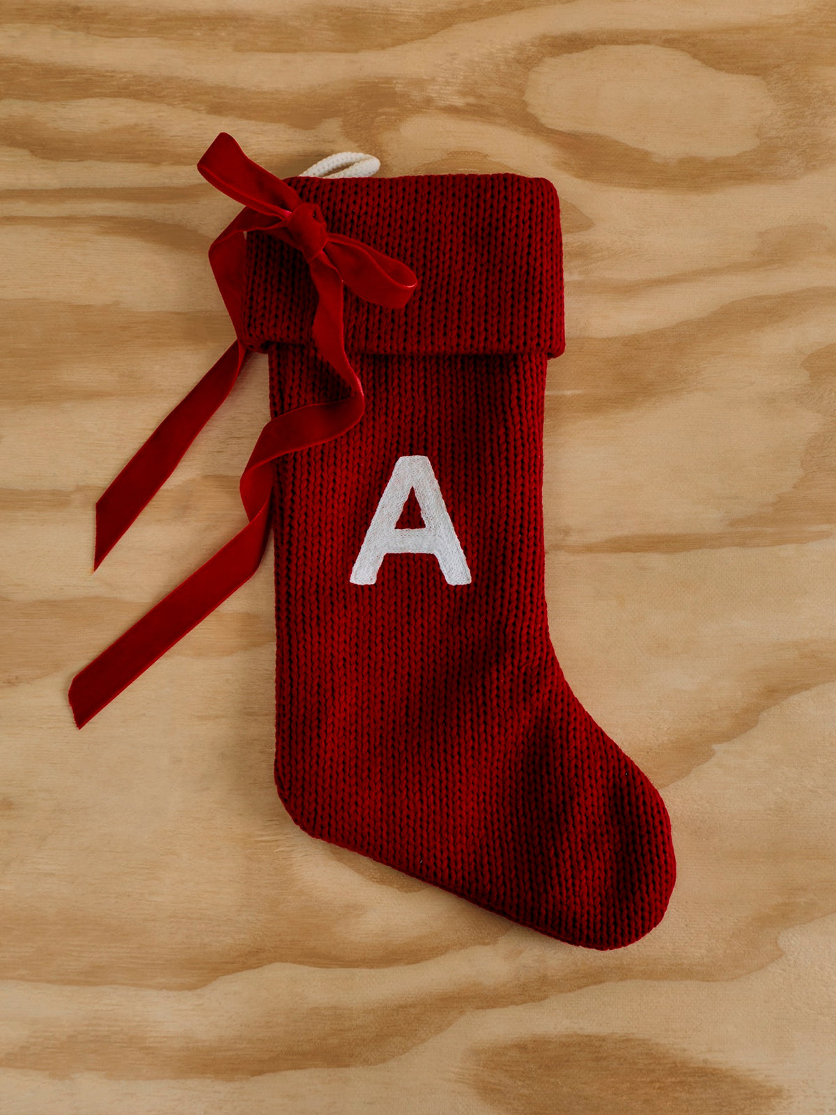 Alphabet Velvet Christmas Stocking