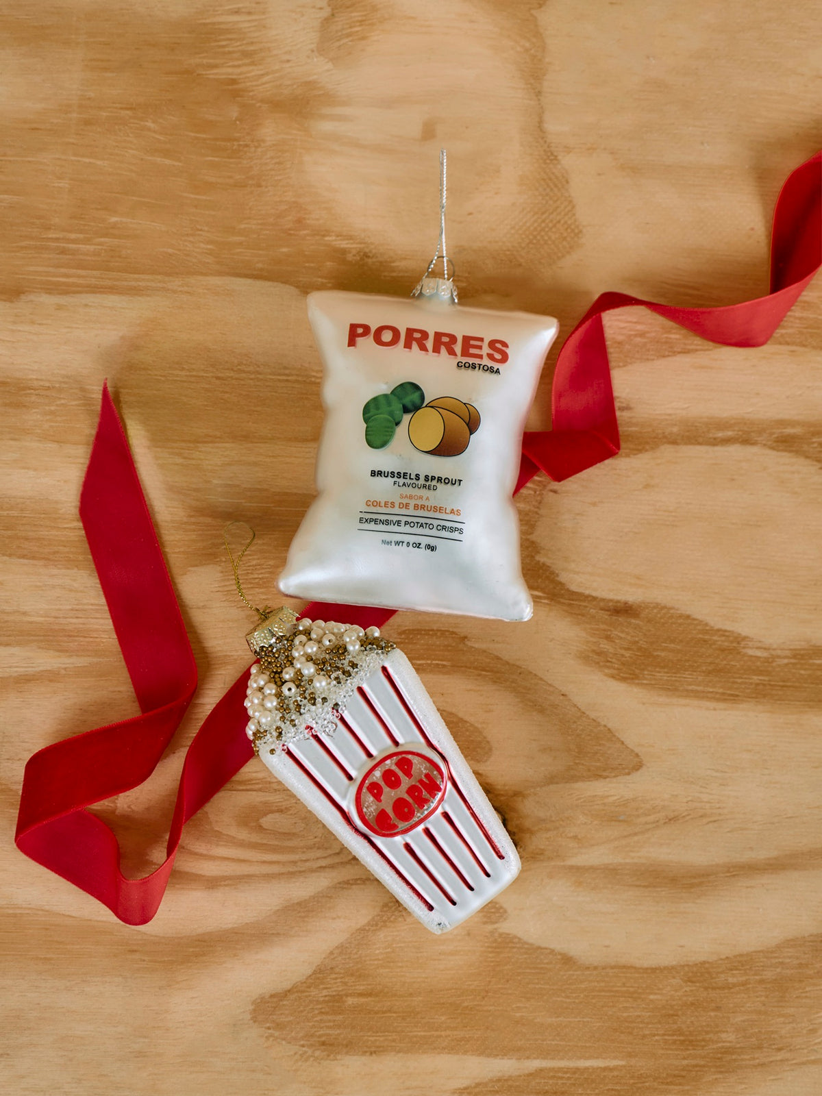 Popcorn Shaped Christmas Tree Bauble - White