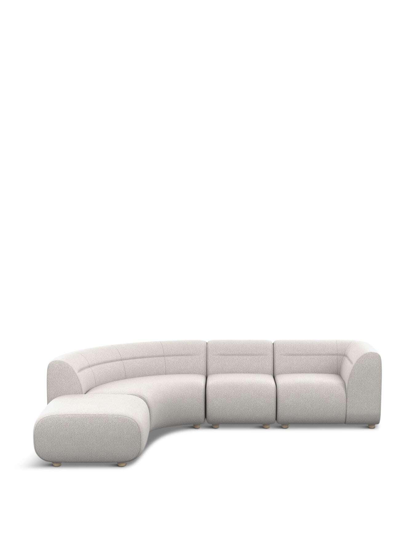 Lilli Left Hand Facing Curved Corner Sofa Chunky Boucle