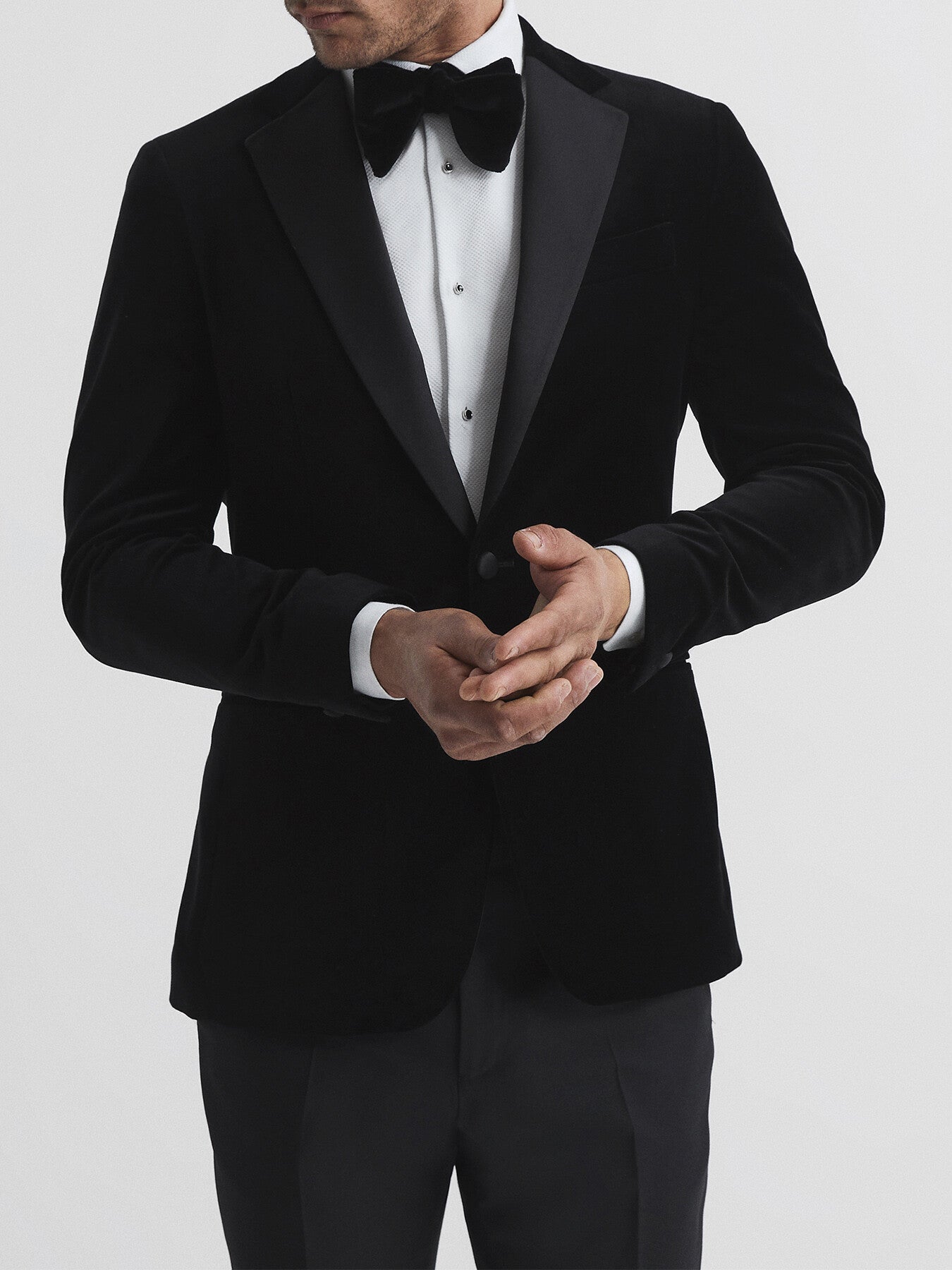 Ace Modern Fit Single Breasted Velvet Blazer