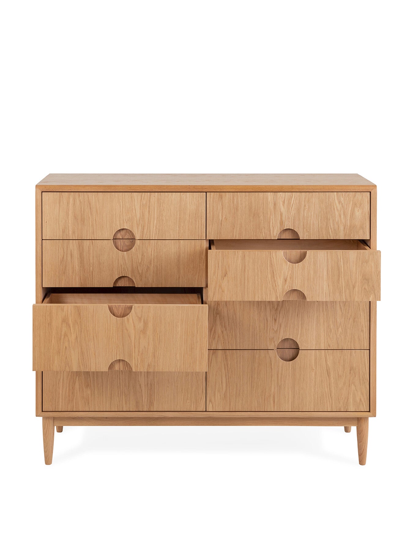 Amira 8 Drawer Wide Chest Oak