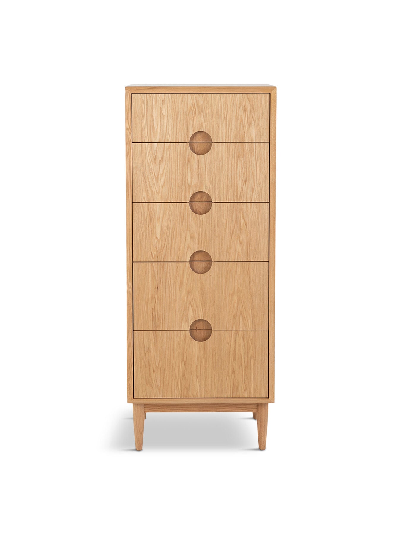 Amira 5 Drawer Tall Chest Oak