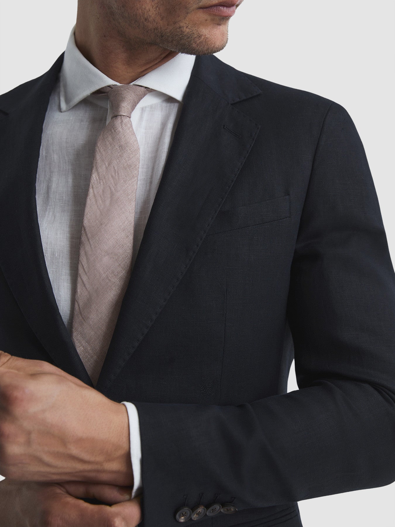 Kin Slim Fit Single Breasted Linen Blazer