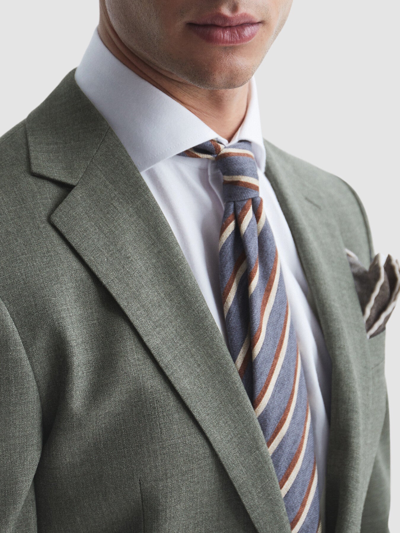 Firm  Single Breasted Slim Fit Wool Blazer