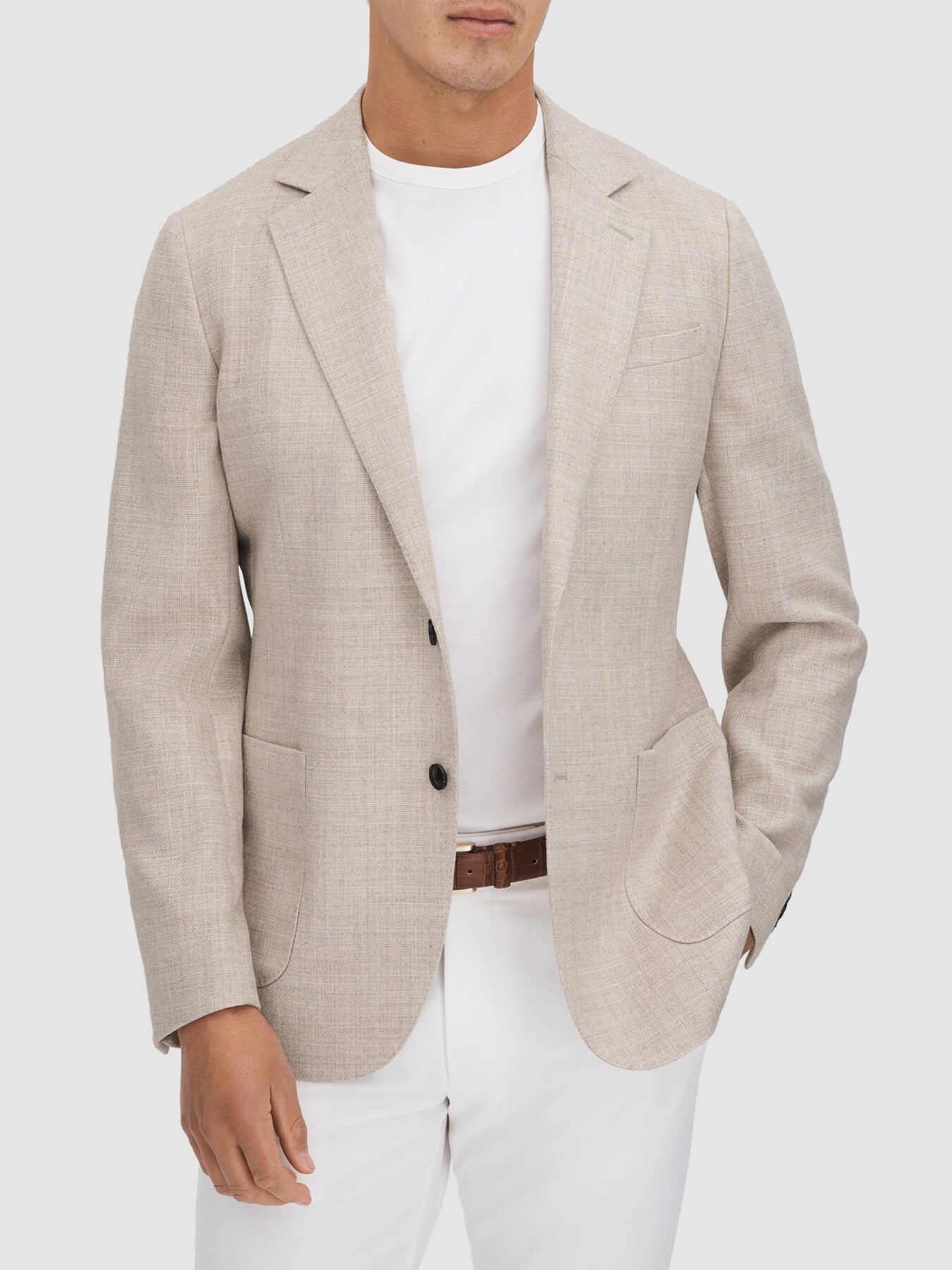 Attire Slim Fit Textured Wool Blend Blazer