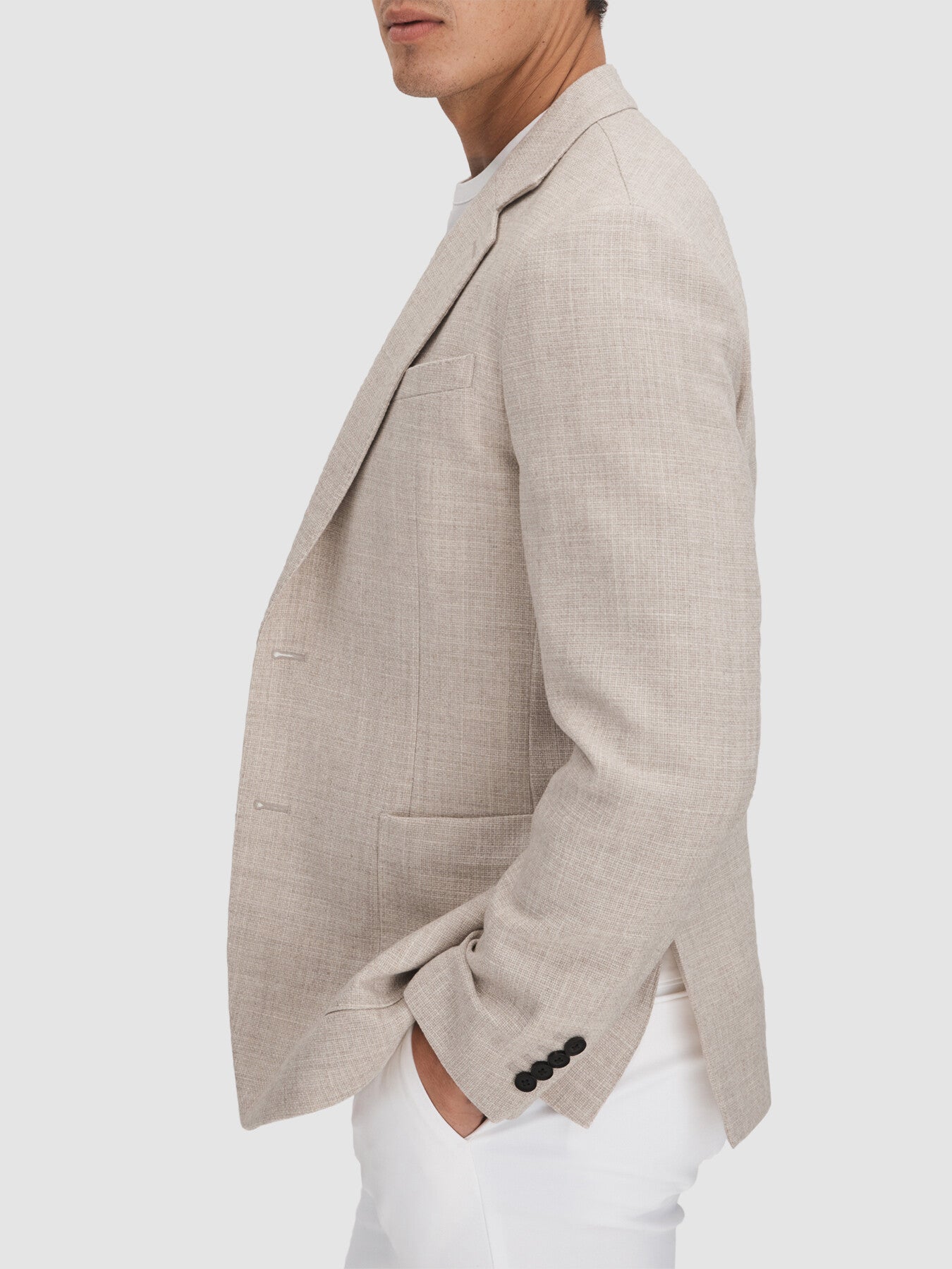 Attire Slim Fit Textured Wool Blend Blazer