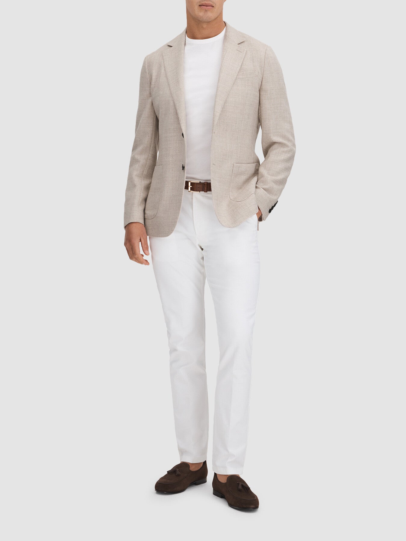 Attire Slim Fit Textured Wool Blend Blazer