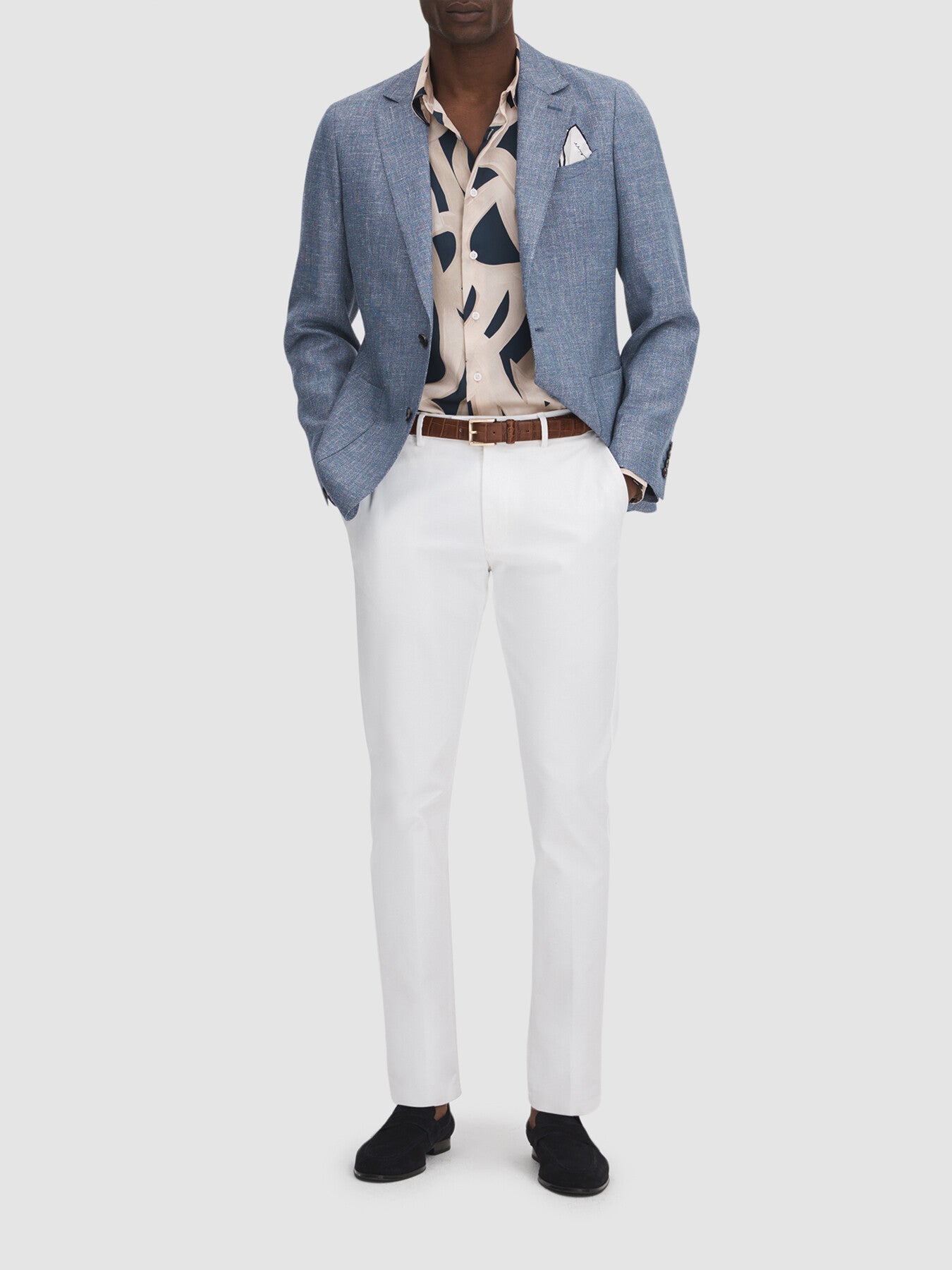 Ravenswood Slim Fit Single Breasted Wool Blend Blazer