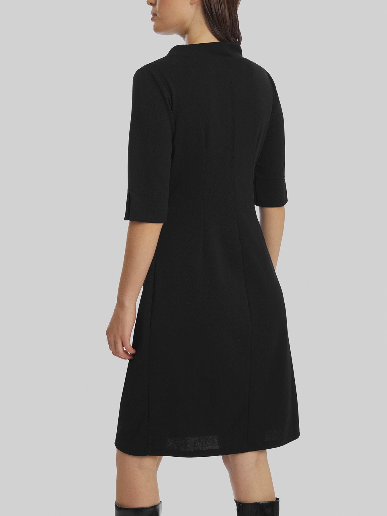 Eyelet High Collar Dress