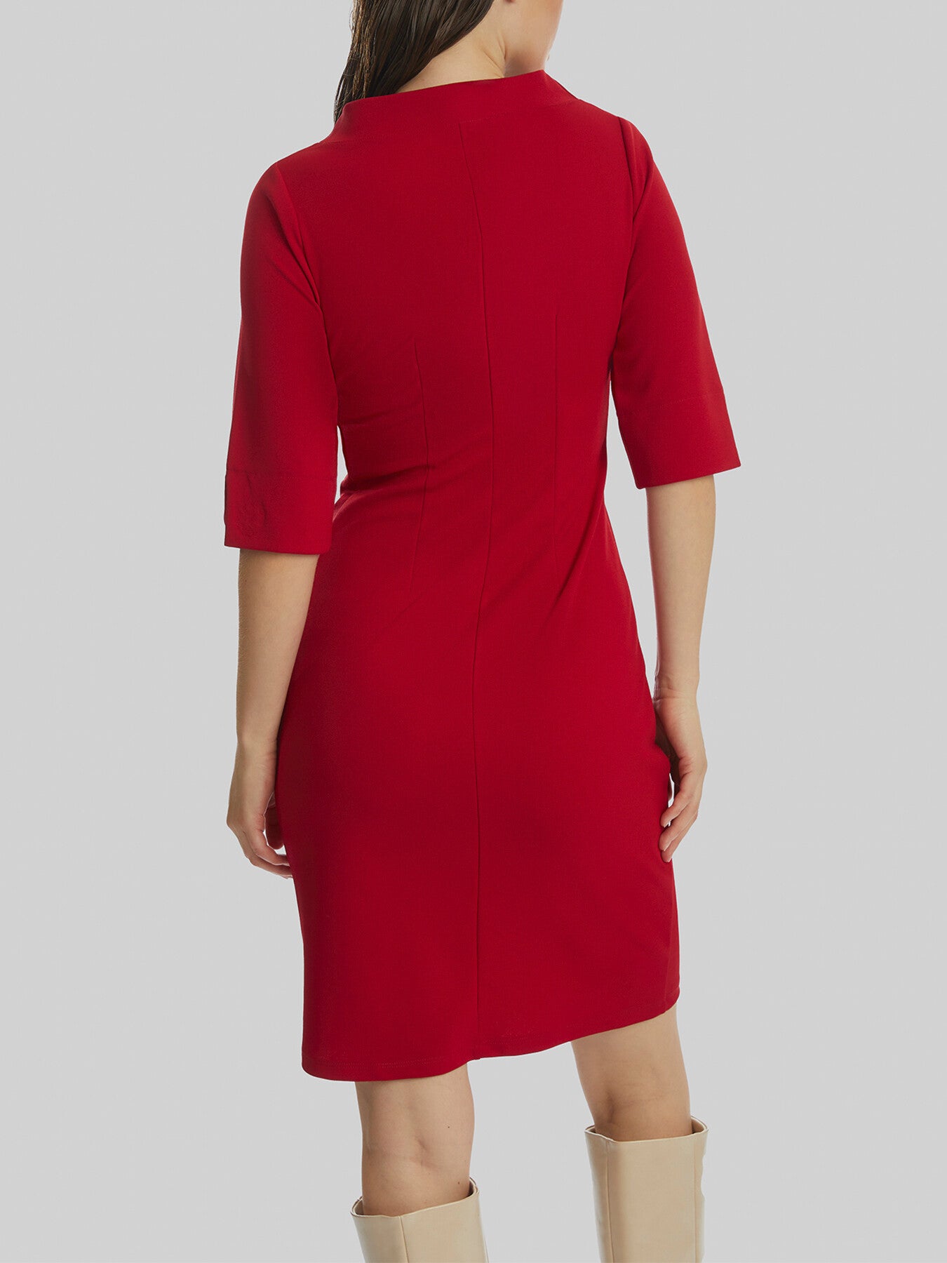 Eyelet High Collar Dress