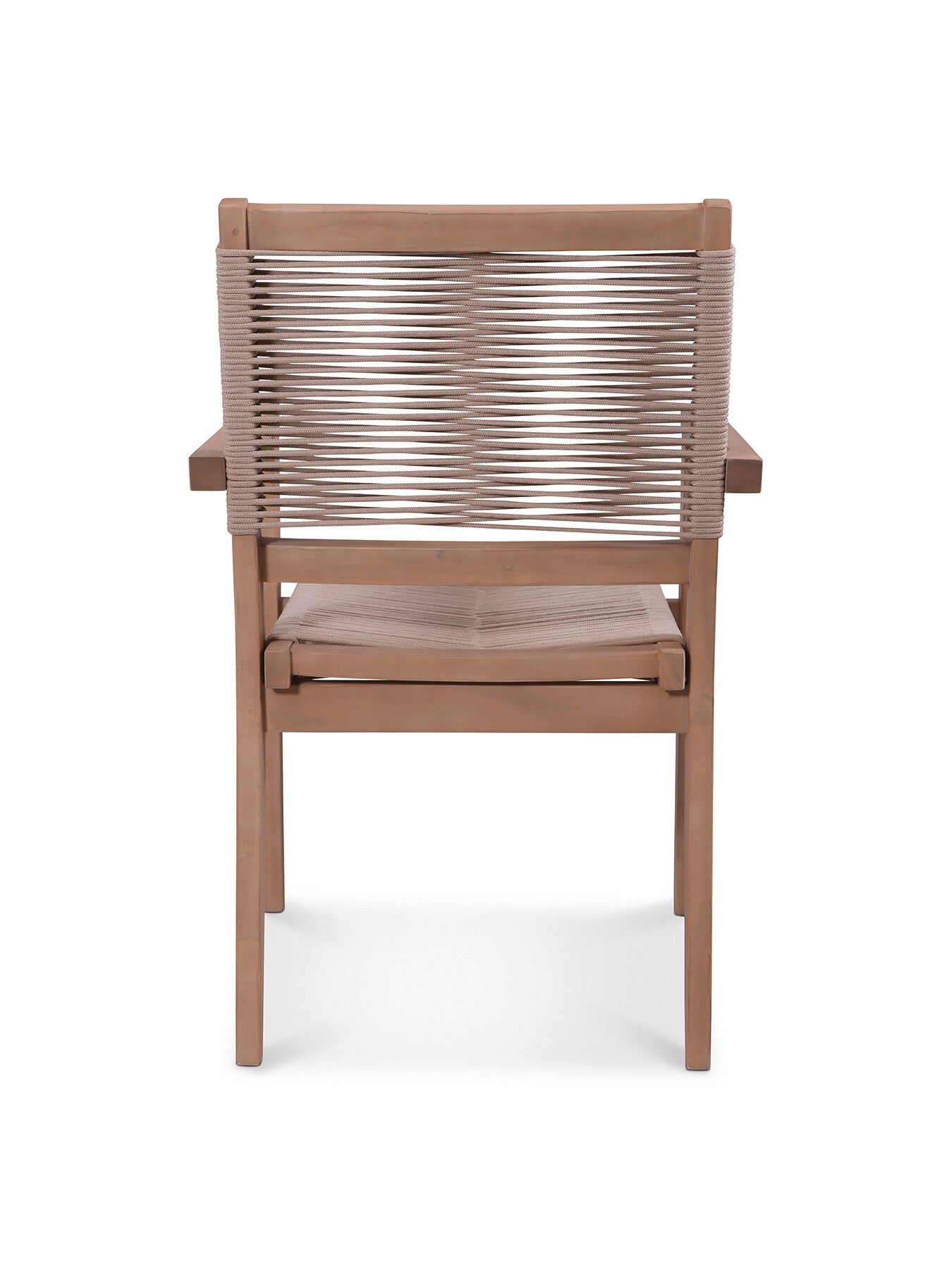 Roma Bistro Dining Set with Rope Stacking Chairs Nat