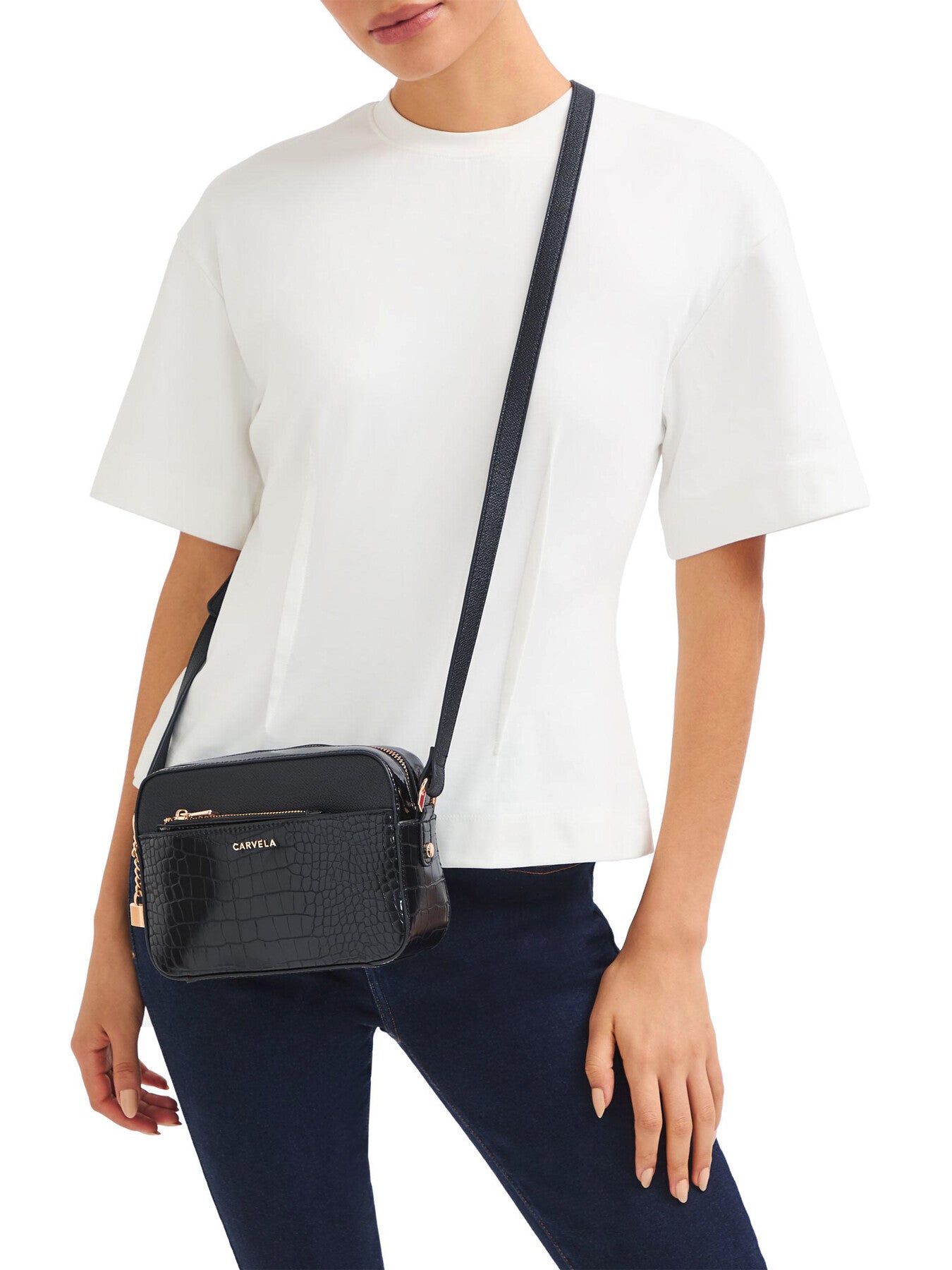 Latte Camera Cross Body Bag