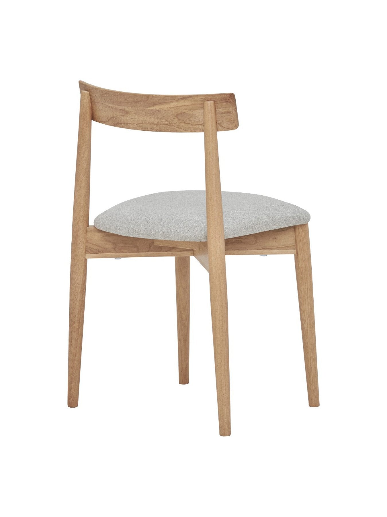 Neutral Ava Neutral Wood Open Back Dining Chair With Fabric
