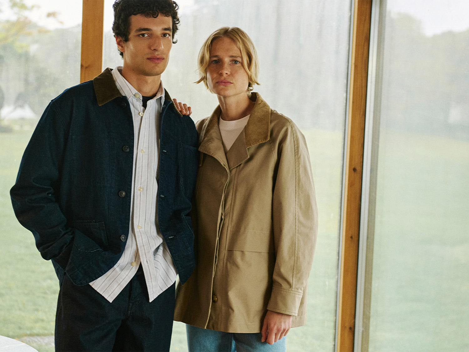 Man and woman wearing Selected clothing